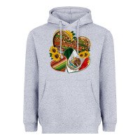 Heather Grey mexico heart and sunflower Heavyweight Hoodie - HRA Design Shop