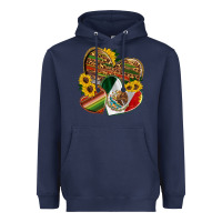 Navy mexico heart and sunflower Heavyweight Hoodie - HRA Design Shop