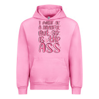 Fuchsia Pink i might be a handful but so is this ass Urban Hoodie - MaliasSmallBusiness