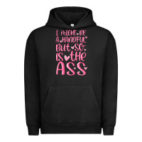 Pigment Black i might be a handful but so is this ass Urban Hoodie - MaliasSmallBusiness