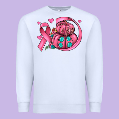 Cancer Ribbon Pumpkins Premium Sweatshirt Designed By Jahusdesignshop