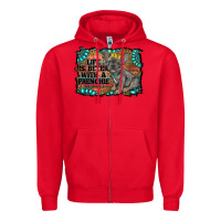 Red life is better with a frenchie Zipper Hoodie - RanaPortraitStore