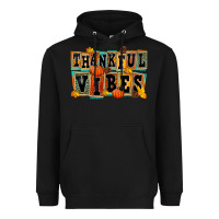 Black thankful vibes Heavyweight Hoodie - FaDigitalArtStudio