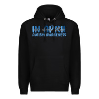 Black in april we wear blue autism awareness Premium Hoodie - MaliasSmallBusiness