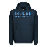 Navy in april we wear blue autism awareness Premium Hoodie - MaliasSmallBusiness
