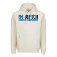 Oatmeal Heather in april we wear blue autism awareness Premium Hoodie - MaliasSmallBusiness