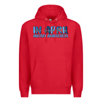 Red in april we wear blue autism awareness Premium Hoodie - MaliasSmallBusiness
