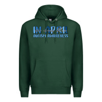 Sports Green in april we wear blue autism awareness Premium Hoodie - MaliasSmallBusiness