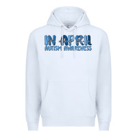 White in april we wear blue autism awareness Premium Hoodie - MaliasSmallBusiness