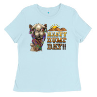 Baby Blue happy hump day camel Ladies Tee - BarkalooDesign