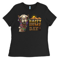 Black happy hump day camel Ladies Tee - BarkalooDesign