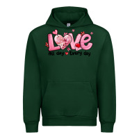 Forest Green love all day every day Urban Hoodie - MaliasSmallBusiness