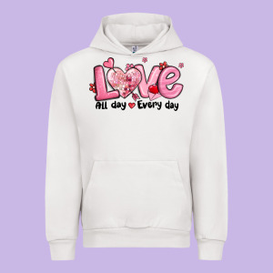 Love All Day Every Day Urban Hoodie Designed By Maliassmallbusiness