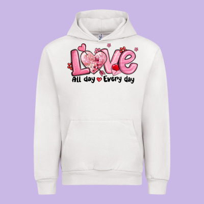 Love All Day Every Day Urban Hoodie Designed By Maliassmallbusiness
