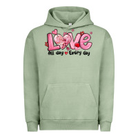 Pigment Oil Green love all day every day Urban Hoodie - MaliasSmallBusiness