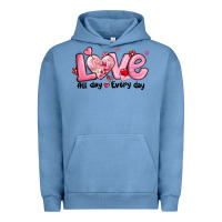 Pigment Pebble Blue love all day every day Urban Hoodie - MaliasSmallBusiness