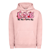 Pigment Salmon love all day every day Urban Hoodie - MaliasSmallBusiness