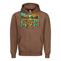 Chestnut basketball mom with leopard Zipper Hoodie - Zillion Design Studio