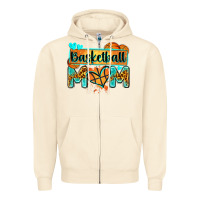 Sandshell basketball mom with leopard Zipper Hoodie - Zillion Design Studio