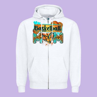 Basketball Mom With Leopard Zipper Hoodie Designed By Zillion Design Studio