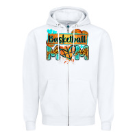 White basketball mom with leopard Zipper Hoodie - Zillion Design Studio