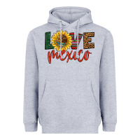 Heather Grey love mexico Heavyweight Hoodie - HRA Design Shop