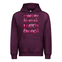 Mauve Wine you are worthy you are beautiful Urban Hoodie - MaliasSmallBusiness