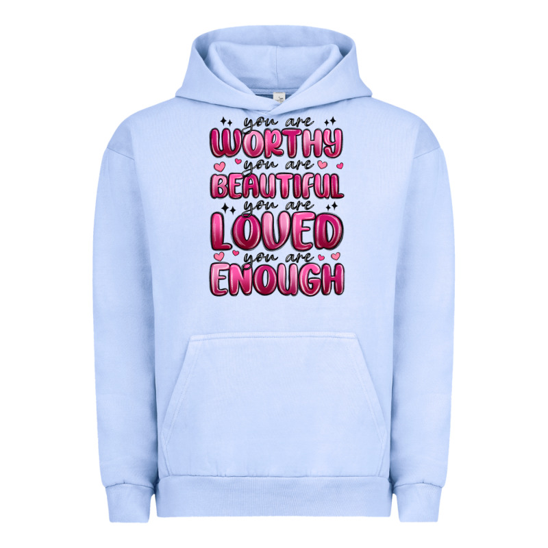 You Are Worthy You Are Beautiful Urban Hoodie by MaliasSmallBusiness | Teevron