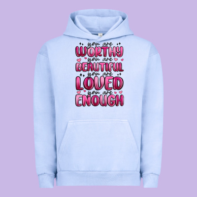 You Are Worthy You Are Beautiful Urban Hoodie Designed By Maliassmallbusiness