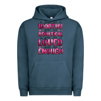Pigment Midnight Navy you are worthy you are beautiful Urban Hoodie - MaliasSmallBusiness