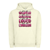 Pigment Pistachio you are worthy you are beautiful Urban Hoodie - MaliasSmallBusiness
