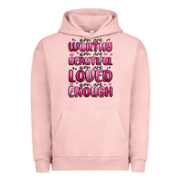 Pigment Salmon you are worthy you are beautiful Urban Hoodie - MaliasSmallBusiness