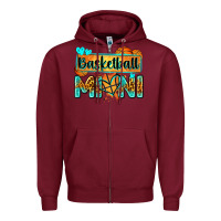 Burgundy basketball mini with leopard Zipper Hoodie - Zillion Design Studio