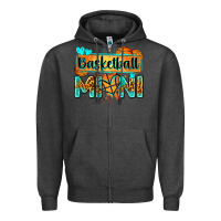 Charcoal Heather basketball mini with leopard Zipper Hoodie - Zillion Design Studio