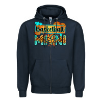 Navy basketball mini with leopard Zipper Hoodie - Zillion Design Studio