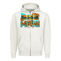Oatmeal Heather basketball mini with leopard Zipper Hoodie - Zillion Design Studio