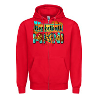 Red basketball mini with leopard Zipper Hoodie - Zillion Design Studio