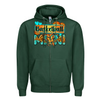 Sports Green basketball mini with leopard Zipper Hoodie - Zillion Design Studio