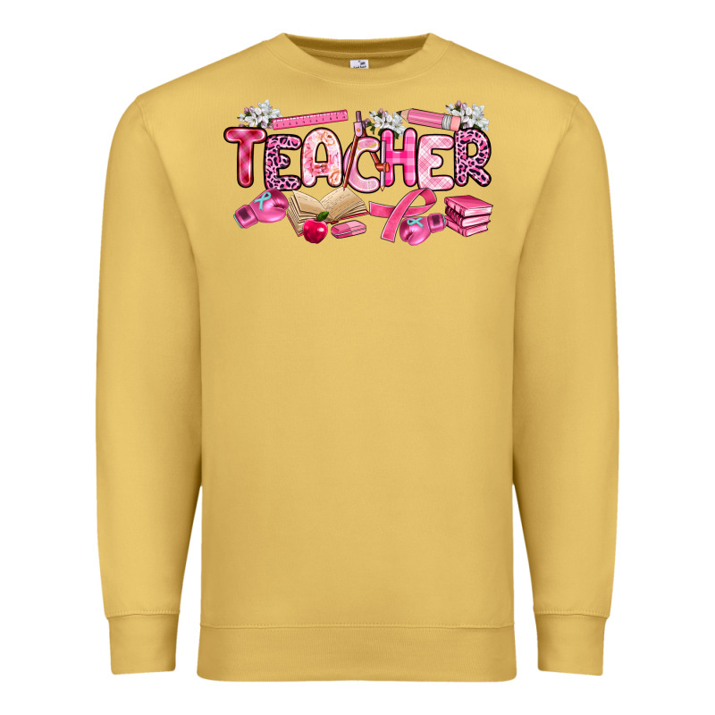 Breast Cancer Teacher Premium Sweatshirt by Artiststas | Teevron