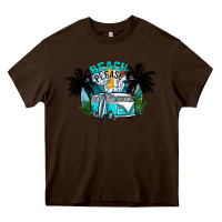 Chocolate Brown beach please Heavy Core Tee - CowhideDigitalArt