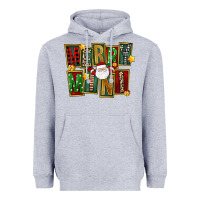 Heather Grey Christmas merry mini Heavyweight Hoodie - FaDigitalArtStudio
