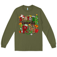 Army Green santa's favorite rn Long Sleeve Tee - Zillion Design Studio