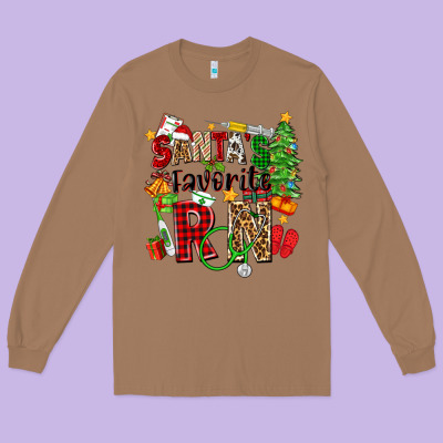Santa's Favorite Rn Long Sleeve Tee Designed By Zillion Design Studio