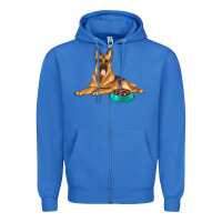 True Royal german shepherd with food bowl Zipper Hoodie - texasbilliewilder