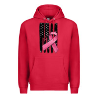 Cardinal breast cancer ribbon american flag Premium Hoodie - MaliasSmallBusiness