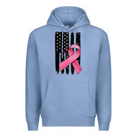 Colony Blue breast cancer ribbon american flag Premium Hoodie - MaliasSmallBusiness