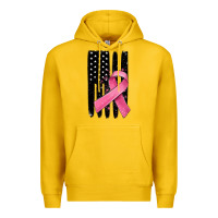 Lemon breast cancer ribbon american flag Premium Hoodie - MaliasSmallBusiness