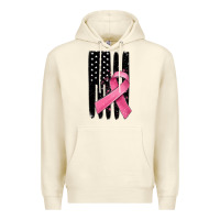 Sandshell breast cancer ribbon american flag Premium Hoodie - MaliasSmallBusiness