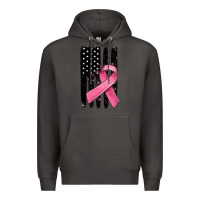 Smoke breast cancer ribbon american flag Premium Hoodie - MaliasSmallBusiness