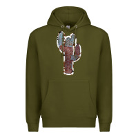 Army Green Cowhide Old Cactus Premium Hoodie - RanaPortraitStore